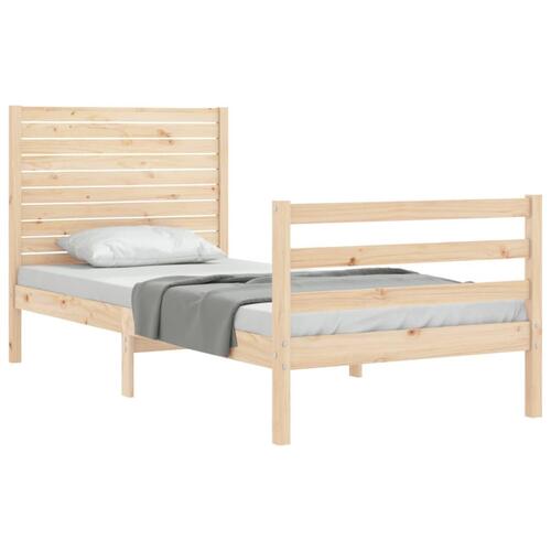Sengeramme med sengegavl 100x200 cm massivt træ