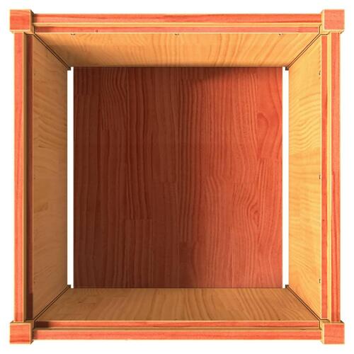 Plantekasse 60x60x60 cm massivt fyrretræ gyldenbrun