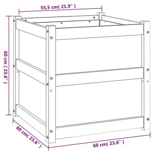 Plantekasse 60x60x60 cm massivt fyrretræ gyldenbrun