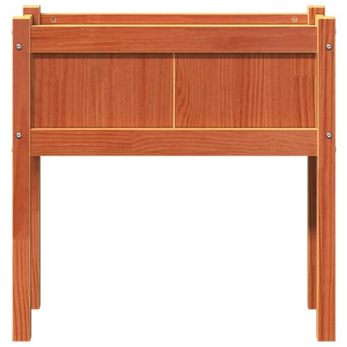 Plantekasse med ben 70x31x70 cm massivt fyrretræ gyldenbrun