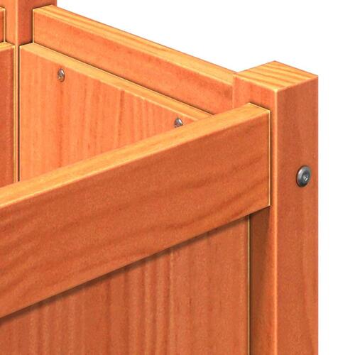 Plantekasse med ben 70x31x70 cm massivt fyrretræ gyldenbrun