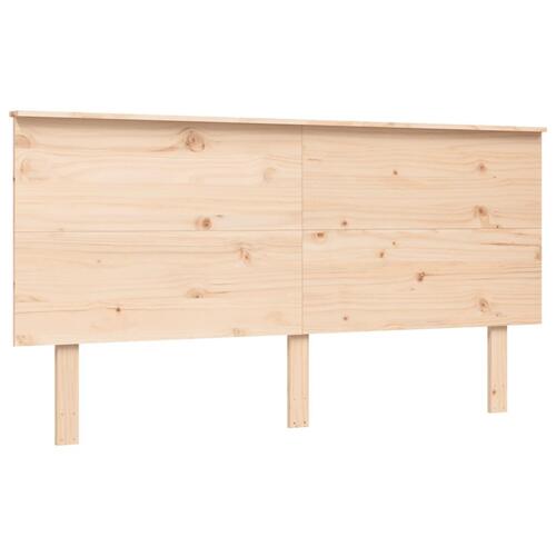 Sengeramme med sengegavl kingsize massivt træ