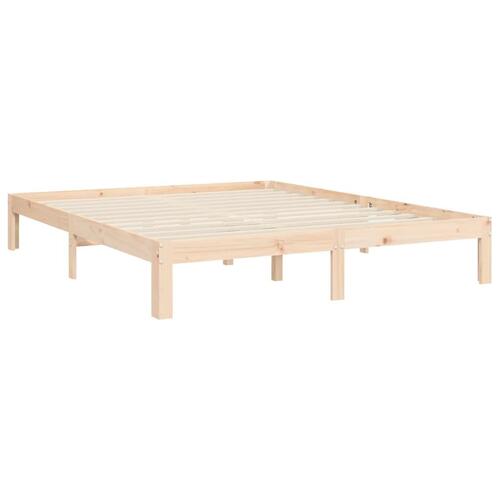 Sengeramme med sengegavl kingsize massivt træ