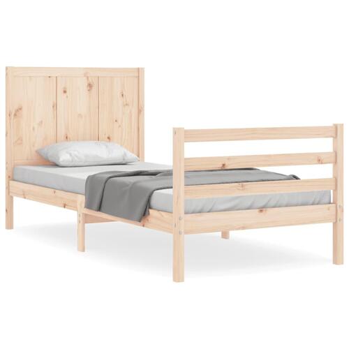 Sengeramme med sengegavl 100x200 cm massivt træ