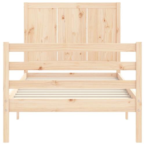 Sengeramme med sengegavl 100x200 cm massivt træ