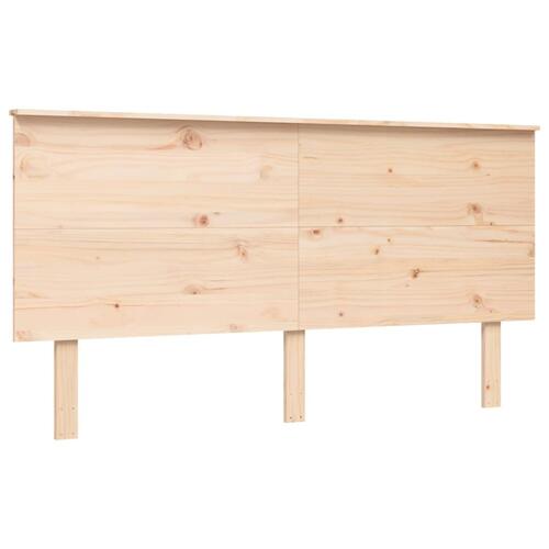 Sengeramme med sengegavl kingsize massivt træ