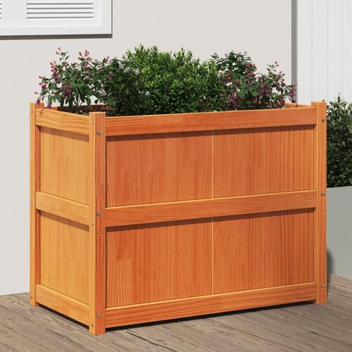 Plantekasse 90x50x70 cm massivt fyrretræ gyldenbrun