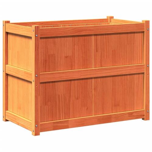 Plantekasse 90x50x70 cm massivt fyrretræ gyldenbrun