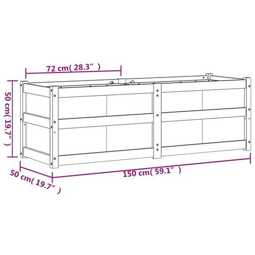 Plantekasse 150x50x50 cm massivt fyrretræ gyldenbrun