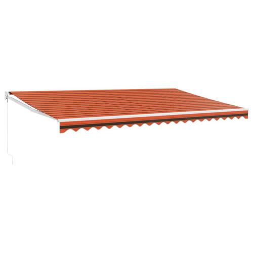 Foldemarkise 5x3 m stof og aluminium orange og brun