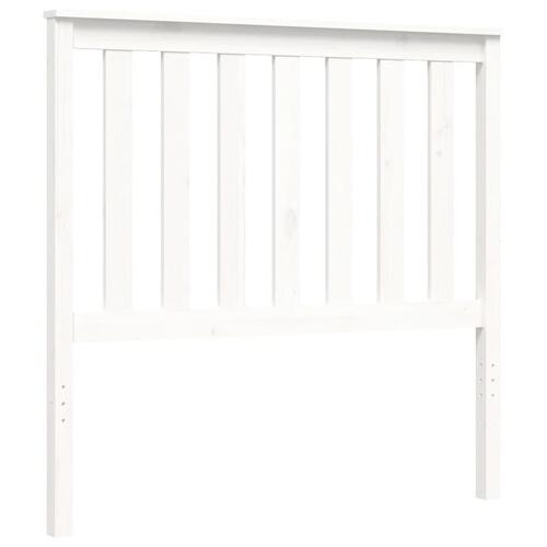 Sengeramme med sengegavl 100x200 cm massivt træ hvid