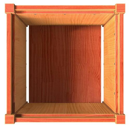 Plantekasse 50x50x50 cm massivt fyrretræ gyldenbrun