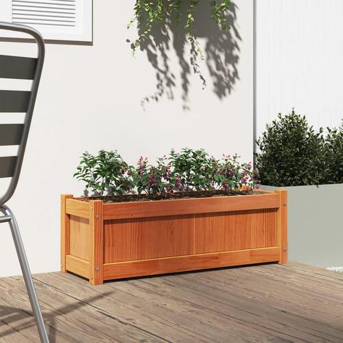 Plantekasse 90x31x31 cm massivt fyrretræ gyldenbrun