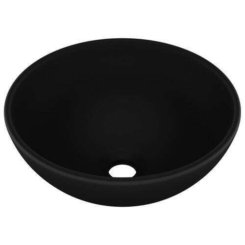 Luksuriøs håndvask 32,5x14 cm rund keramisk mat sort