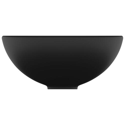 Luksuriøs håndvask 32,5x14 cm rund keramisk mat sort