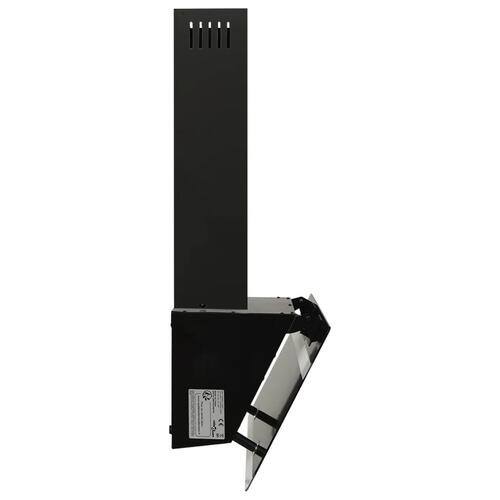 Væghængt emhætte 60 cm stål og hærdet glas sort