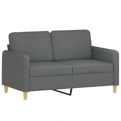 2-personers sofa med pyntepuder - stof, mørkegrå, sædebredde 120 cm
