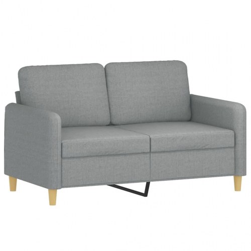 2-personers sofa med pyntepuder 120 cm i stof - lysegrå