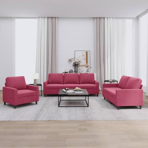2 personers sofa med hynder velour vinrød
