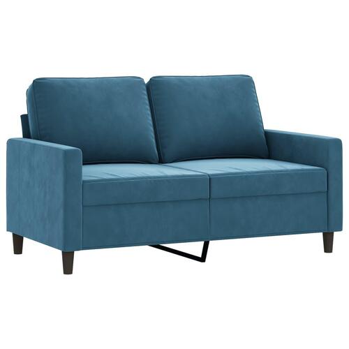 2 personers sofa med hynder velour blå