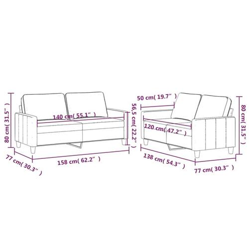 2 personers sofa med hynder velour blå