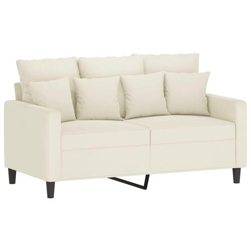 3 personers sofa med hynder velour cremefarvet