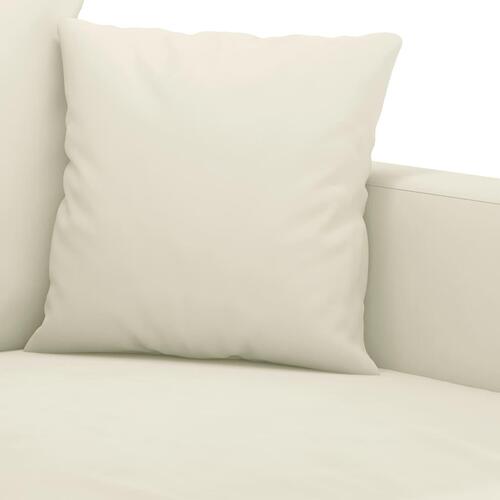 3 personers sofa med hynder velour cremefarvet