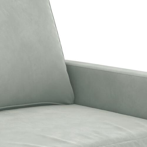 3 personers sofa med hynder velour lysegrå