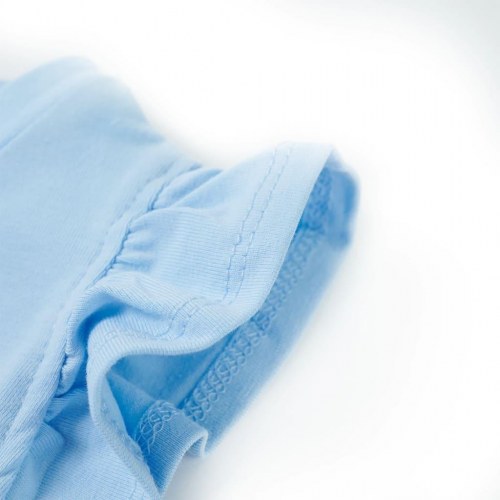 T-shirt til børn str. 116 med flæser lyseblå