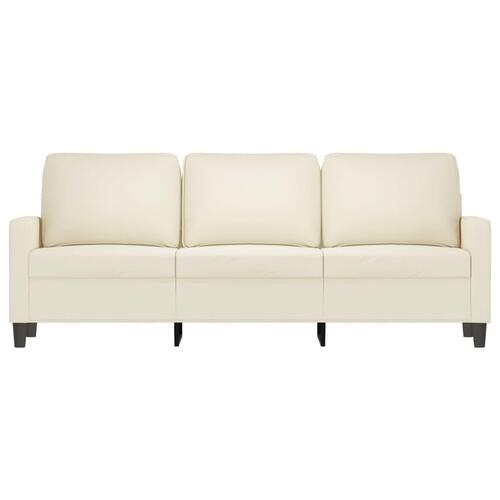 3-personers sofa 180 cm fløjl cremefarvet
