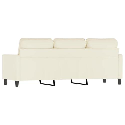 3-personers sofa 180 cm fløjl cremefarvet