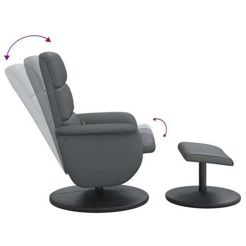 Massagestol med fodskammel kunstlæder grå