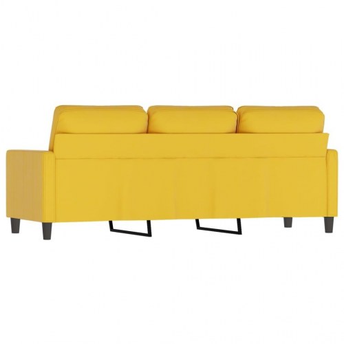 3-personers sofa i velour - gul, 180 cm sædebredde