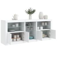Skænk med LED-lys 162x37x67 cm hvid
