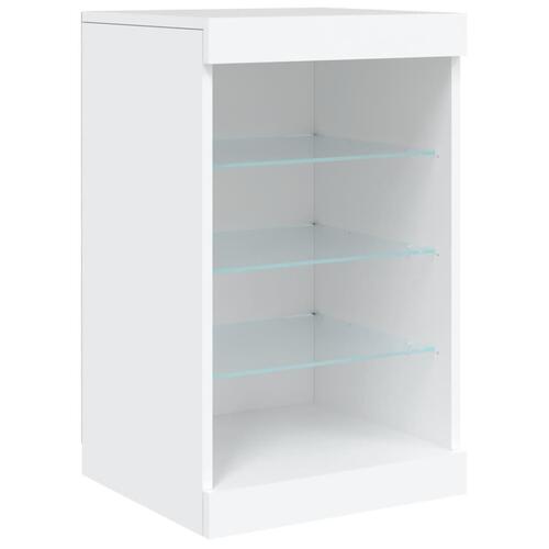 Skænk med LED-lys 162x37x67 cm hvid