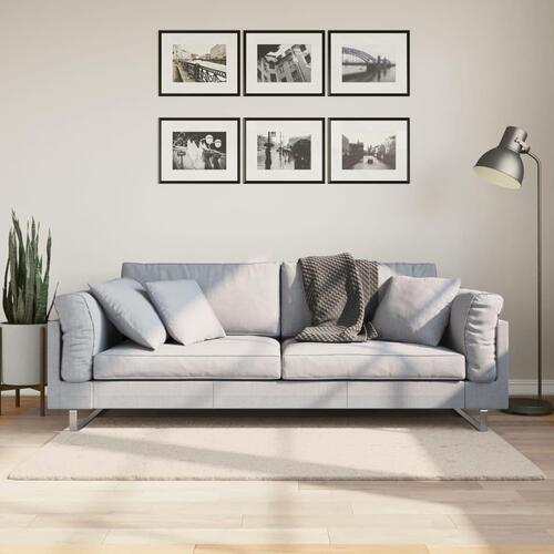 Gulvtæppe HUARTE 80x150 cm kort luv og vaskbart beige