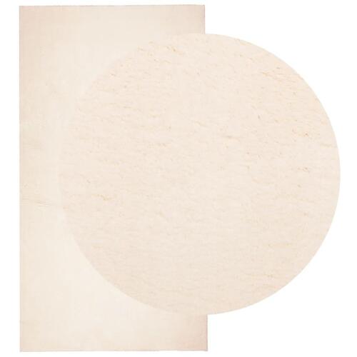 Gulvtæppe HUARTE 80x150 cm kort luv og vaskbart beige