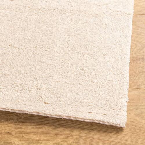 Gulvtæppe HUARTE 80x150 cm kort luv og vaskbart beige