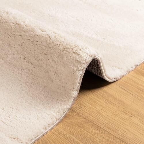 Gulvtæppe HUARTE 80x150 cm kort luv og vaskbart beige