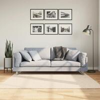 Gulvtæppe HUARTE 160x160 cm kort luv og vaskbart beige