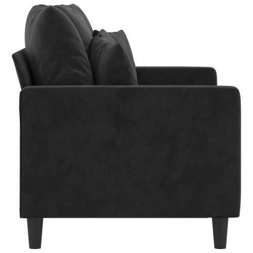 2-personers sofa i fløjl - 120 cm, sort