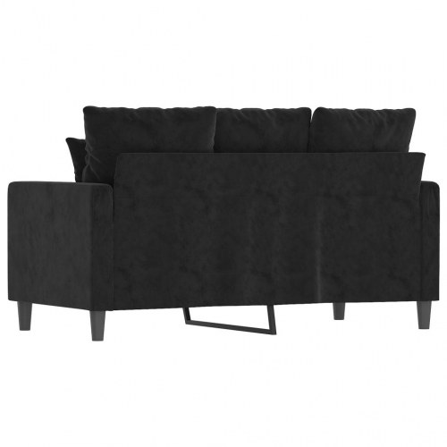 2-personers sofa i fløjl - 120 cm, sort