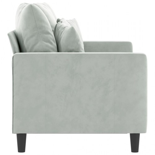2-personers sofa i velour - lysegrå, sædebredde 120 cm