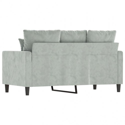 2-personers sofa i velour - lysegrå, sædebredde 120 cm