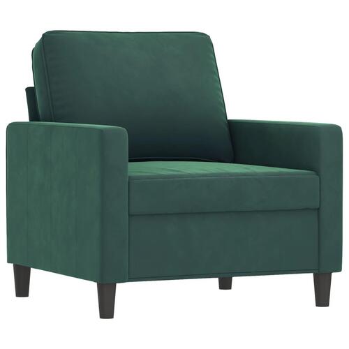 3 personers sofa med hynder velour mørkegrøn