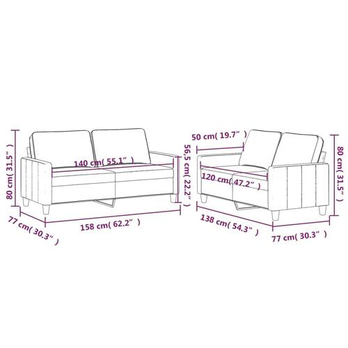 2 personers sofa med hynder velour sort