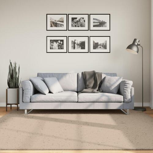 Gulvtæppe HUARTE 200x200 cm kort luv og vaskbart sandfarvet