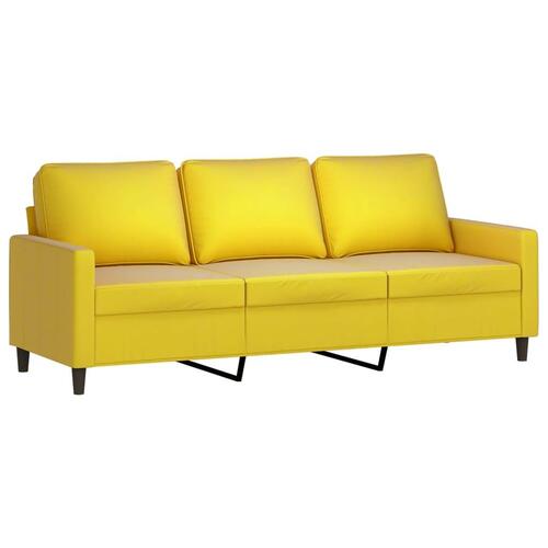2 personers sofa med hynder velour gul