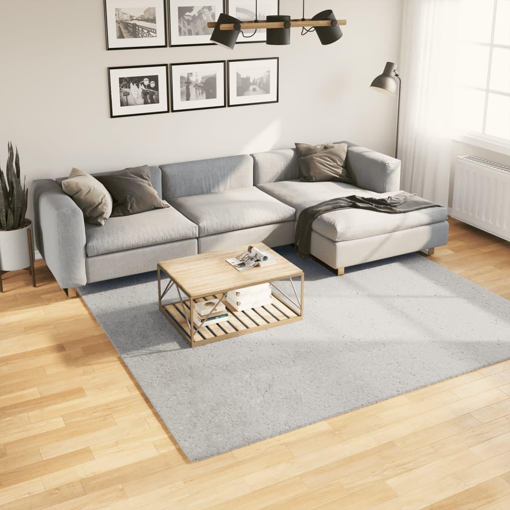 Gulvtæppe HUARTE 240x240 cm kort luv og vaskbart grå