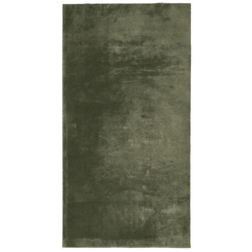 Gulvtæppe HUARTE 60x110 cm kort luv og vaskbart skovgrøn